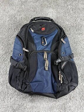 SwissGear Wenger Laptop Backpack Travel School Carry On Black Blue